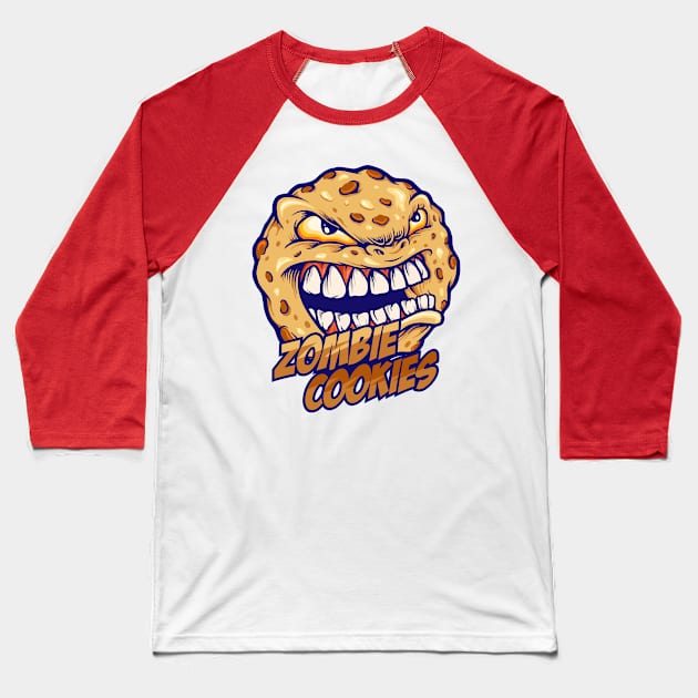 Cookies Angry Zombie Biscuit Mod Baseball T-Shirt by Kingostore